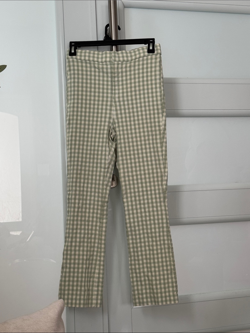 Zara Green and White Gingham Pants